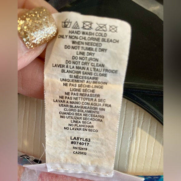 La Blanca Vibrant Floral Swimsuit Cover-Up Kimono Drawstring Waist WM SZ SM/Med - Picture 4 of 12